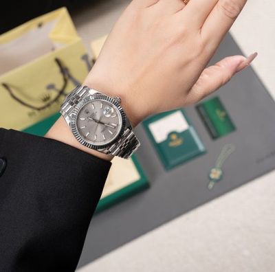 Rolex Datejust 41mm 3235 Movement Grey Dial Jubilee Bracelet Replica Watch